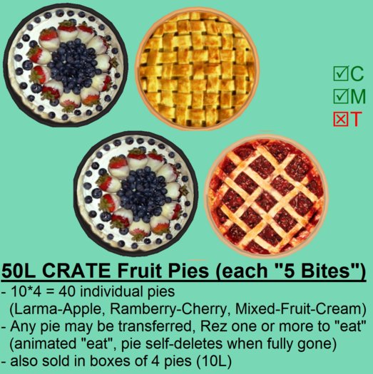 Second Life Marketplace CRATE 10*4 Fruit Pies